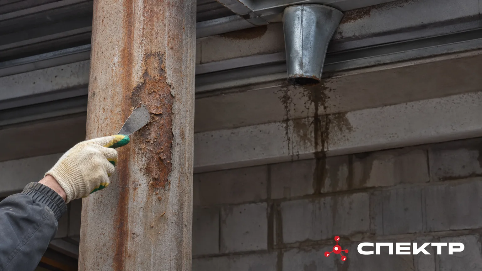 Проверка сцепления ржавчины скребком